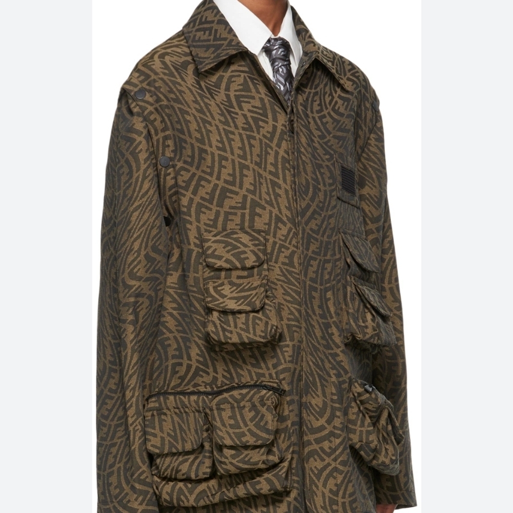 Fendi Black and Brown Convertible Men's Jacket - Picture 2 of 10